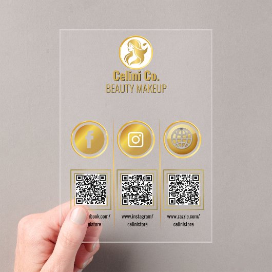 Beauty QR Code Social Media Sign - Multi-platform Acryl Uitnodigingen