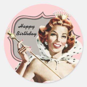  Beauty Queen Birthday Ronde Sticker