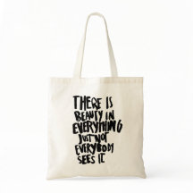 Beauty Quote Canvas tas Schoudertas Shopping Bag