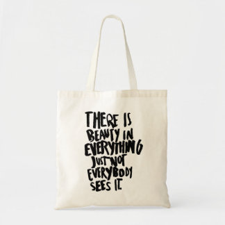 Beauty Quote Canvas tas Schoudertas Shopping Bag