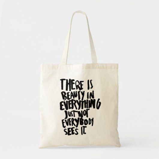 Beauty Quote Canvas tas Schoudertas Shopping Bag (Voorkant)