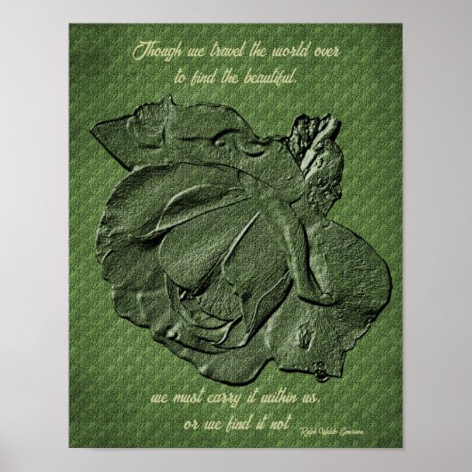 Beauty Quote Sculpted Roos Inspirerend Poster (Voorkant)
