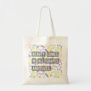 Beauty Quote-vormen pasta-geometrisch patroon Tote Bag