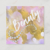 *~* BEAUTY Rainbow Gold Foil Script Visitekaartje (Voorkant)