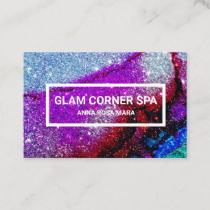 *~ Beauty Rainbow QR Glitter Glitz Glam Luxe Visitekaartje