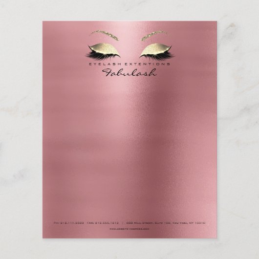 Beauty Red Bean Lashes Makeup Esthetician Eyebrows Flyer (Voorkant)