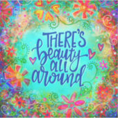 Beauty rondom Inspirivity Floral Trendy Sticker (Voorkant)