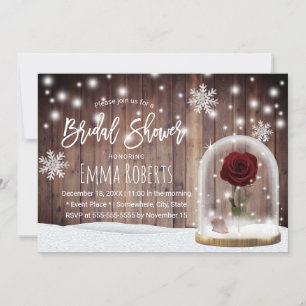 Beauty Roos Dome Rustic Winter Vrijgezellenfeest Kaart
