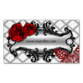Beauty Roos Flower Butterfly Mode Hair Salon Magnetisch Visitekaartje (Voorkant)