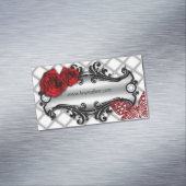 Beauty Roos Flower Butterfly Mode Hair Salon Magnetisch Visitekaartje (Voorbeeld)