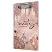 Beauty Roos Gold Glitter Cosmetics Klembord (Links)