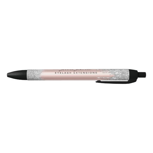 Beauty Roos Gold Silver Glitter Drips Custom Zwarte Inkt Pen (Bodem)