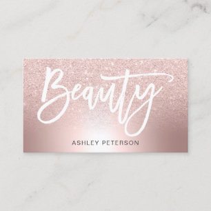 Beauty Roos gouden glitter ombre metallic folie Visitekaartje