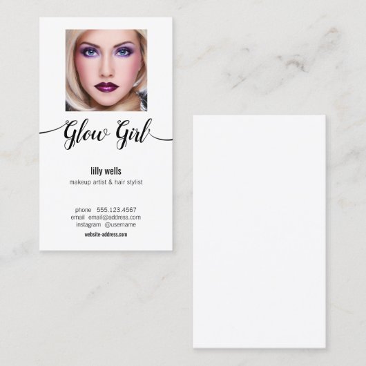Beauty Salon Afbeelding Fotokalligrafie Typografie Visitekaartje (Voorkant / Achterkant)