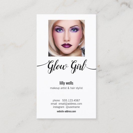 Beauty Salon Afbeelding Fotokalligrafie Typografie Visitekaartje (Voorkant)