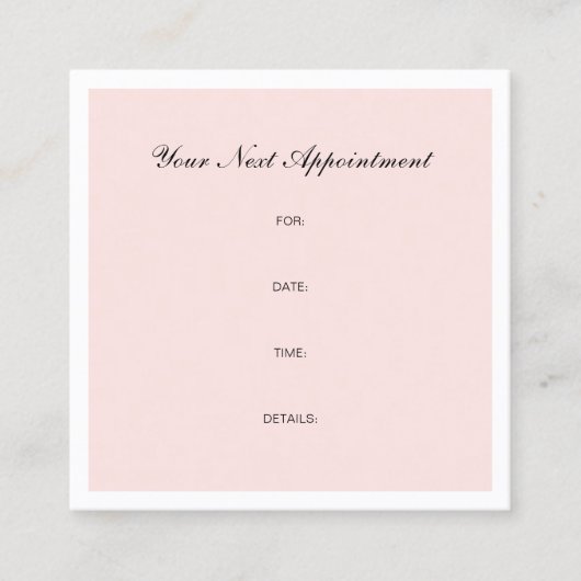 Beauty Salon Afspraak Herinnering Trendy Plain Afsprakenkaartje (Voorkant)