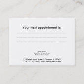 Beauty Salon Appointment Card Afsprakenkaartje (Achterkant)