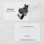 Beauty Salon Appointment Card (zwart) Afsprakenkaartje (Voorkant / Achterkant)
