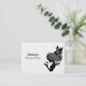 Beauty Salon Appointment Card (zwart) Afsprakenkaartje (Staand voorkant)