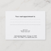Beauty Salon Appointment Card (zwart) Afsprakenkaartje (Achterkant)