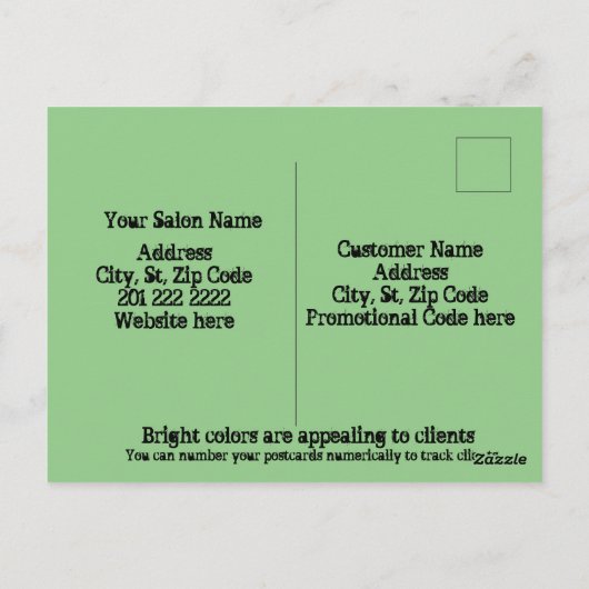 Beauty Salon, Barbershops, Nail Salon, Briefkaarte Briefkaart (Achterkant)