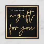 Beauty Salon Black & Gold Chic-cadeaubon Vierkante Visitekaartje (Voorkant)