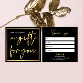 Beauty Salon Black & Gold Chic-cadeaubon Vierkante Visitekaartje