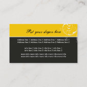 Beauty Salon bloemenrol blad zwart, geel Visitekaartje (Achterkant)