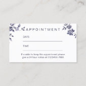 Beauty Salon Blue Floral Benoeming Afsprakenkaartje (Achterkant)
