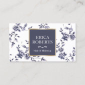 Beauty Salon Blue Floral Benoeming Afsprakenkaartje (Voorkant)