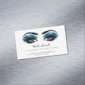 Beauty Salon Blue White Adress Makeup Lashes Magnetisch Visitekaartje (Voorbeeld)