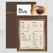 Beauty Salon Brown & Golden Lijst Price List (Voorkant / Achterkant)