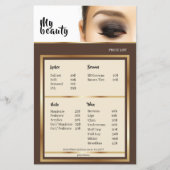 Beauty Salon Brown & Golden Lijst Price List (Voorkant)