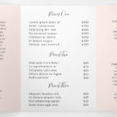 Beauty Salon Business Blush Pink Trifold Brochure Drieluik Kaart (Binnenkant midden)