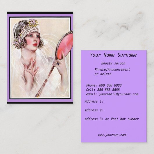 Beauty Salon Business Visitekaartje (Voorkant / Achterkant)