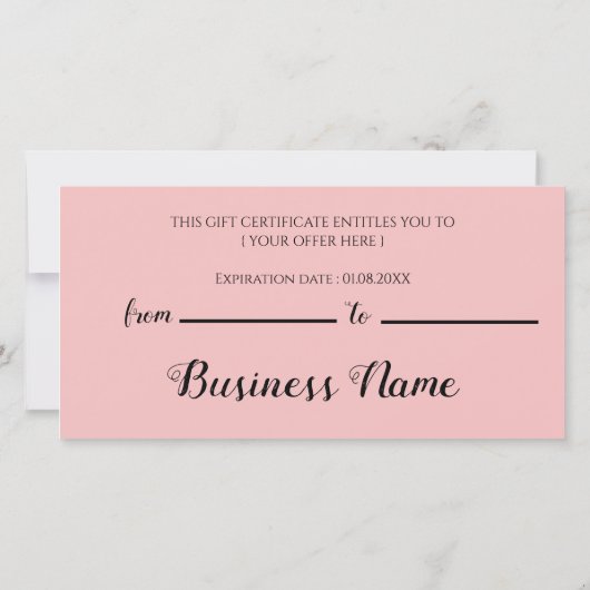 Beauty salon cadeaubonnen (Achterkant)