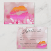 Beauty Salon Cadeautjes Lips & Licht Roze Kortingskaartje (Voorkant / Achterkant)