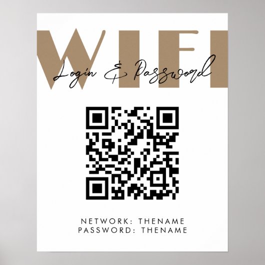 Beauty Salon Cafe Wifi Network QR Code Poster (Voorkant)