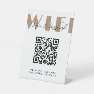 Beauty Salon Cafe Wifi Network QR Code Reclamebord Met Voetstuk