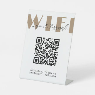 Beauty Salon Cafe Wifi Network QR Code Reclamebord Met Voetstuk