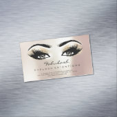 Beauty Salon Champaigne Roos Adress Makeup Lashes Magnetisch Visitekaartje (Voorbeeld)