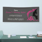 Beauty Salon (dieproze) * kies achtergrondkleur Spandoek (Beurs)