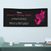 Beauty Salon (dieproze) * kies achtergrondkleur Spandoek (Beurs)