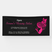 Beauty Salon (dieproze) * kies achtergrondkleur Spandoek (Horizontaal)