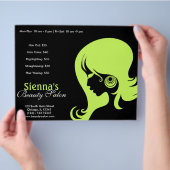 Beauty Salon (Donkere Olijfgroen) Flyer (Hand)