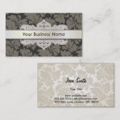 Beauty Salon Elegant Floral Damask Visitekaartje (Voorkant / Achterkant)