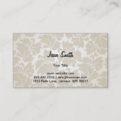 Beauty Salon Elegant Floral Damask Visitekaartje (Achterkant)