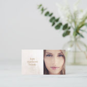 Beauty Salon en Spa White Marble Photo Card Visitekaartje (Staand voorkant)