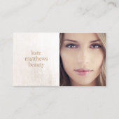 Beauty Salon en Spa White Marble Photo Card Visitekaartje (Voorkant)