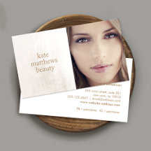 Beauty Salon en Spa White Marble Photo Card
